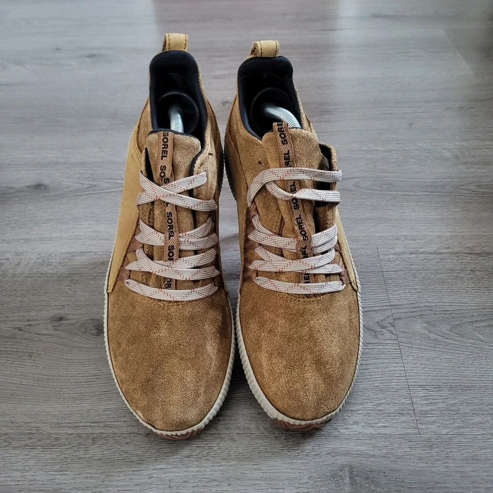 Sorel Out N About‎ Plus Sneakers Brown Suede Leather Low Top Shoes Womens 8.5